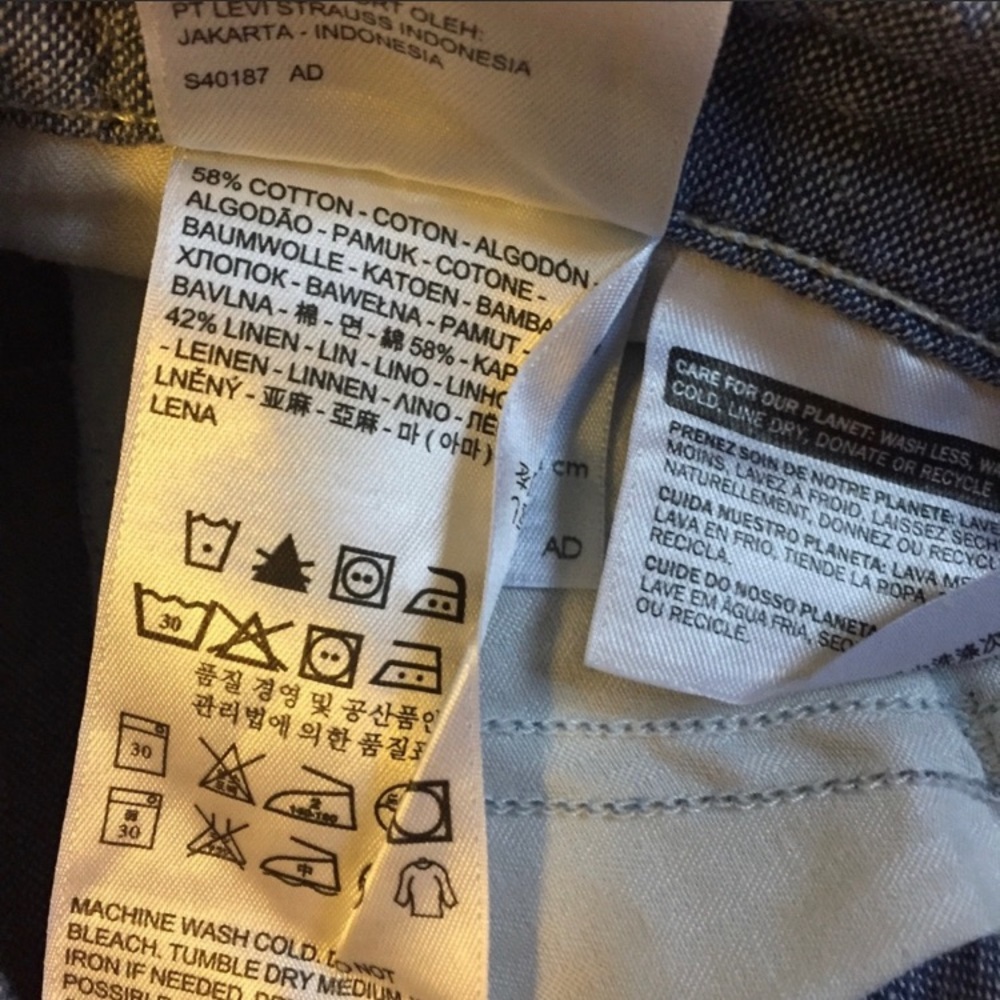 Rare Linen LEVI’S Jeans Relax Fit Boyfriend Blue Lightweight Size 30 - Picture 11 of 16